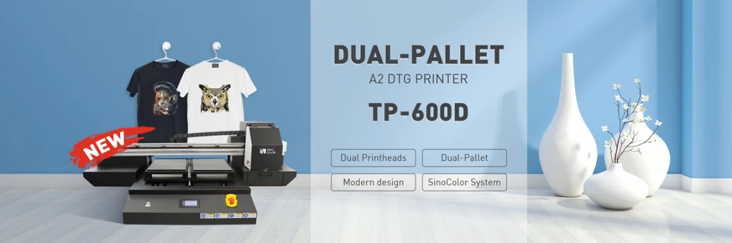 A2 Desktop Double Epson Heads Double Platform DTG Direct Garment Digital Printing Machine for T-Shirt