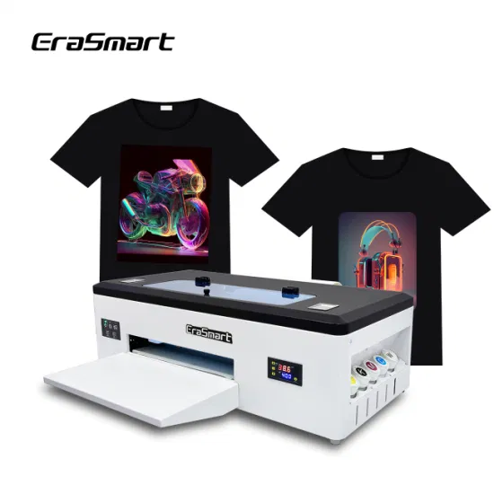 Erasmart 小型デスクトップデジタルファブリックテキスタイル衣服 Impresora L1800 A3 DTF プリンタペットフィルム熱転写プレスインクジェット Tシャツ T
