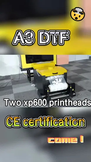 生涯メンテナンス熱い販売 A3 DTF デジタル プリンタ ペット フィルム繊維衣服印刷機